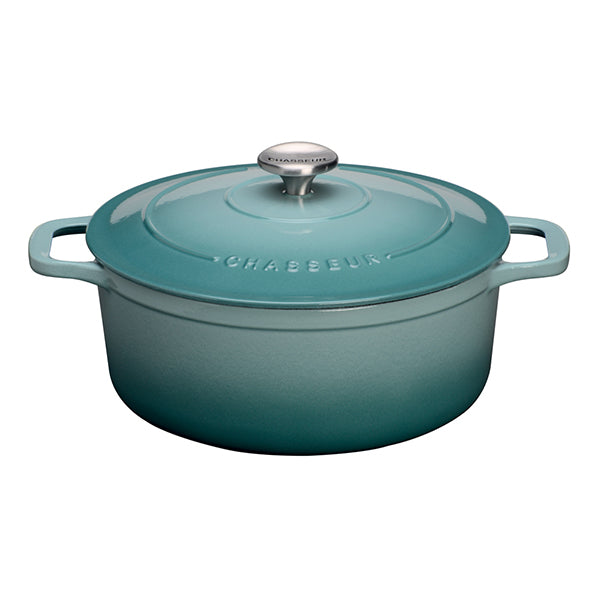 Cocotte ronde en fonte émaillée 28 cm bleu quartz Chasseur - Mathon - 1