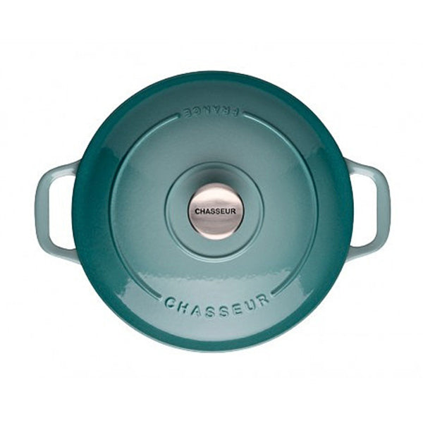 Cocotte ronde en fonte émaillée 28 cm bleu quartz Chasseur - Mathon - 2