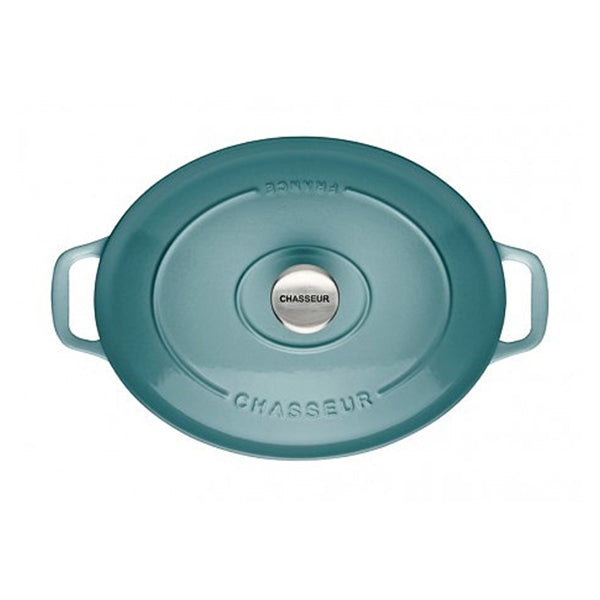 Cocotte ovale en fonte émaillée 33 cm bleu quartz Chasseur - Mathon - 3