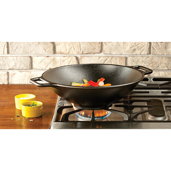 Wok en fonte naturelle 23 cm Lodge - Mathon - 5