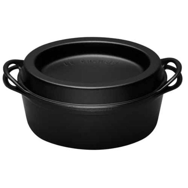 Cocotte fonte ovale Doufeu 32 cm 7,2 L noir mat Le Creuset - Mathon - 1