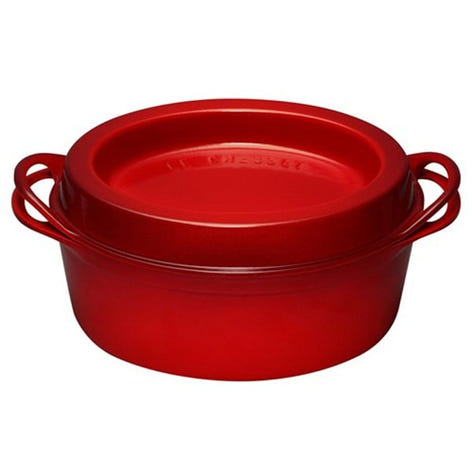 Cocotte fonte ovale Doufeu 32 cm 7,2 L cerise Le Creuset - Mathon - 2