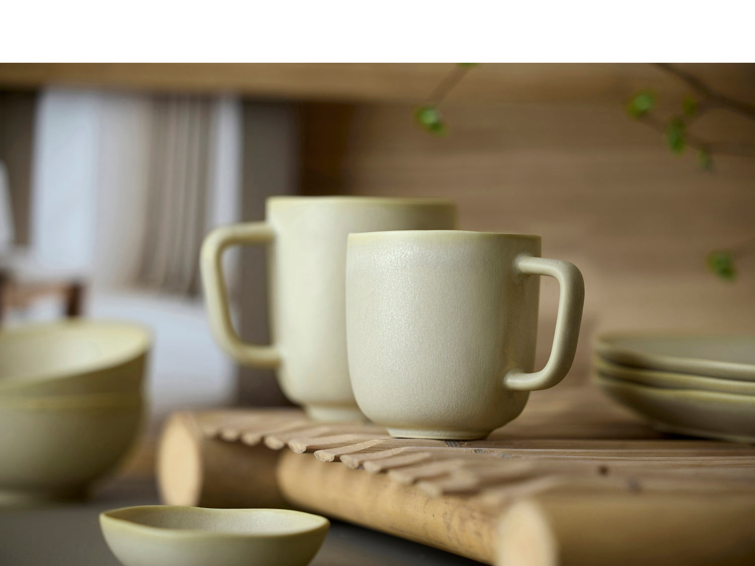 Mug UMAMI en grès Beige doux Villa Collection - Mathon - 4