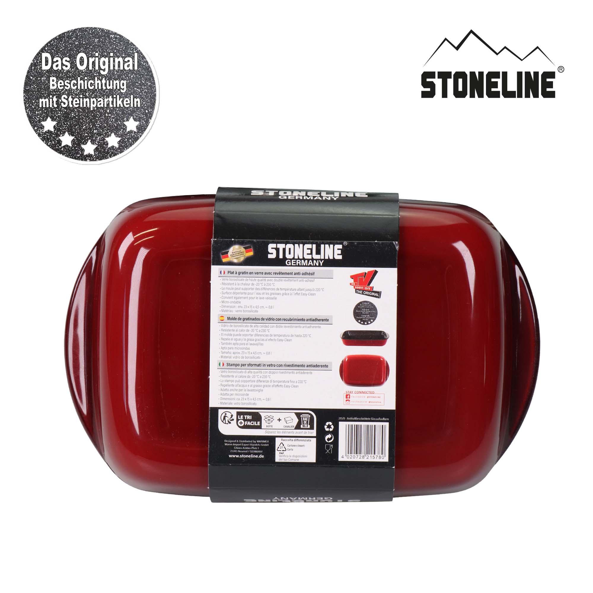 Plat à gratin en verre avec revêtement anti-adhésif 23 x 15 cm Stoneline - Mathon - 3