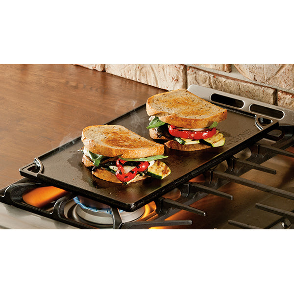 Double plaque réversible Grill & Plancha en fonte naturelle 42 × 24 cm Lodge - Mathon - 6