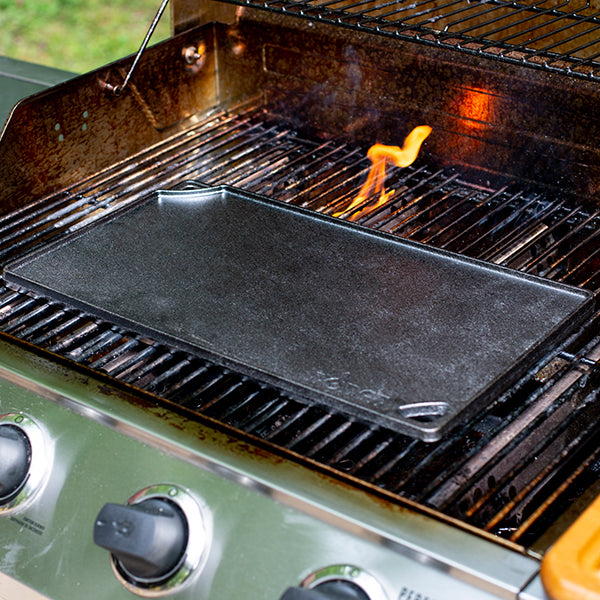 Double plaque réversible Grill & Plancha en fonte naturelle 42 × 24 cm Lodge - Mathon - 5
