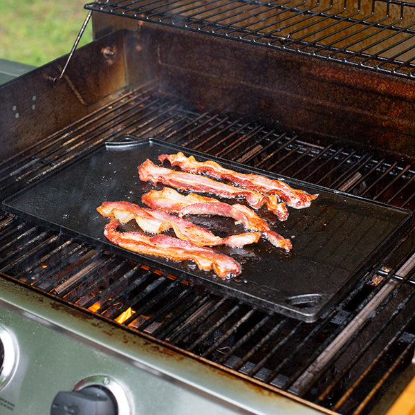 Double plaque réversible Grill & Plancha en fonte naturelle 42 × 24 cm Lodge - Mathon - 2