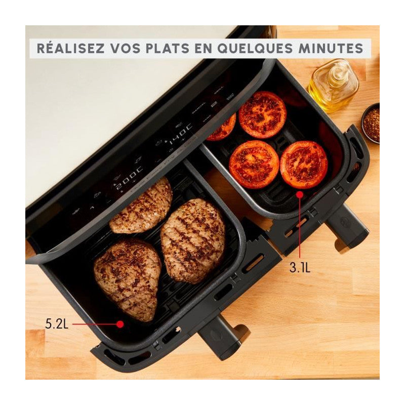 Friteuse Sans Huile- 8.3 l - 2 Tiroirs, Friteuse A Air Et Gril, 8 Programmes, Air Fryer, Dual Easy Fry&grill Ez905b20 Moulinex - Mathon - 5