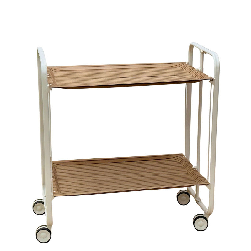 Desserte pliante 2 niveaux avec roulettes – structure blanche, bauhaus Don Hierro - Mathon - 1