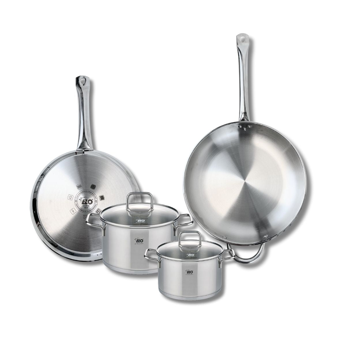 Ensemble de 2 Poêles de cuisson 28 et 32 cm et 2 faitouts 16 et 20 cm  Profi Citrin Elo - Mathon - 1