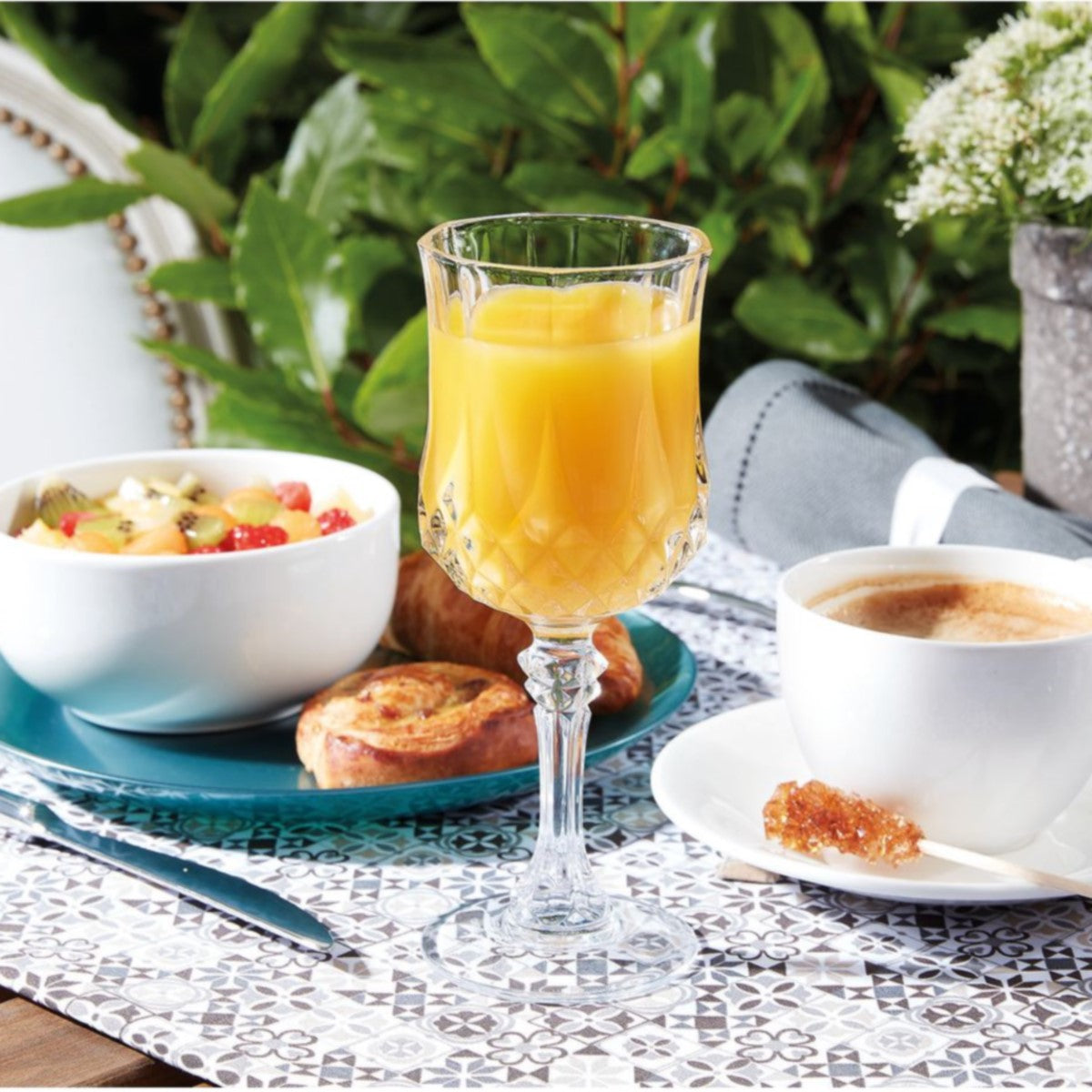 6 verres à pied 25cl Longchamp - Cristal d