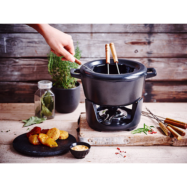 Service à fondue en fonte émaillée 8 personnes Nori 2 L noir Beka - Mathon - 2