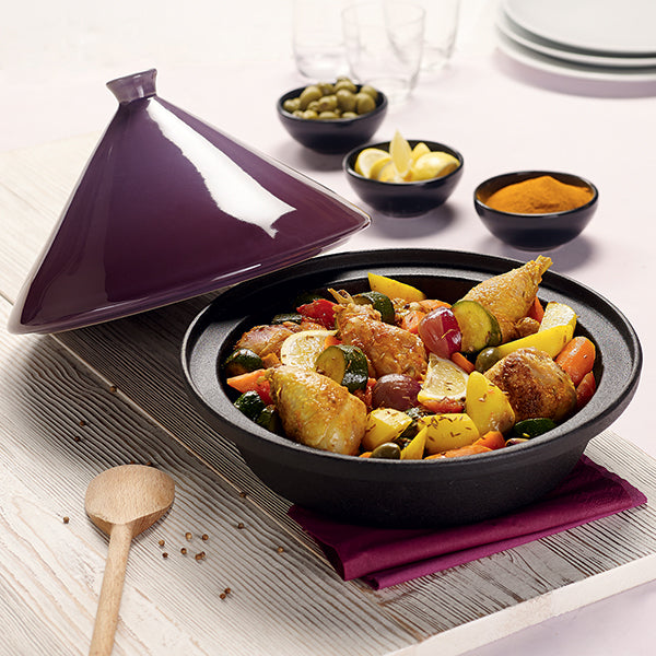 Tajine fonte 30 cm aubergine Mathon - Mathon - 1