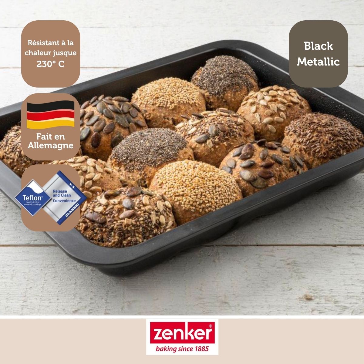 Moule à muffins 6 empreintes 28 x 19 cm Zenker Black Metallic Zenker - Mathon - 5