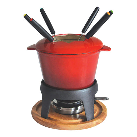 Service à fondue 6 personnes en fonte rouge 385050 Baumalu - Mathon