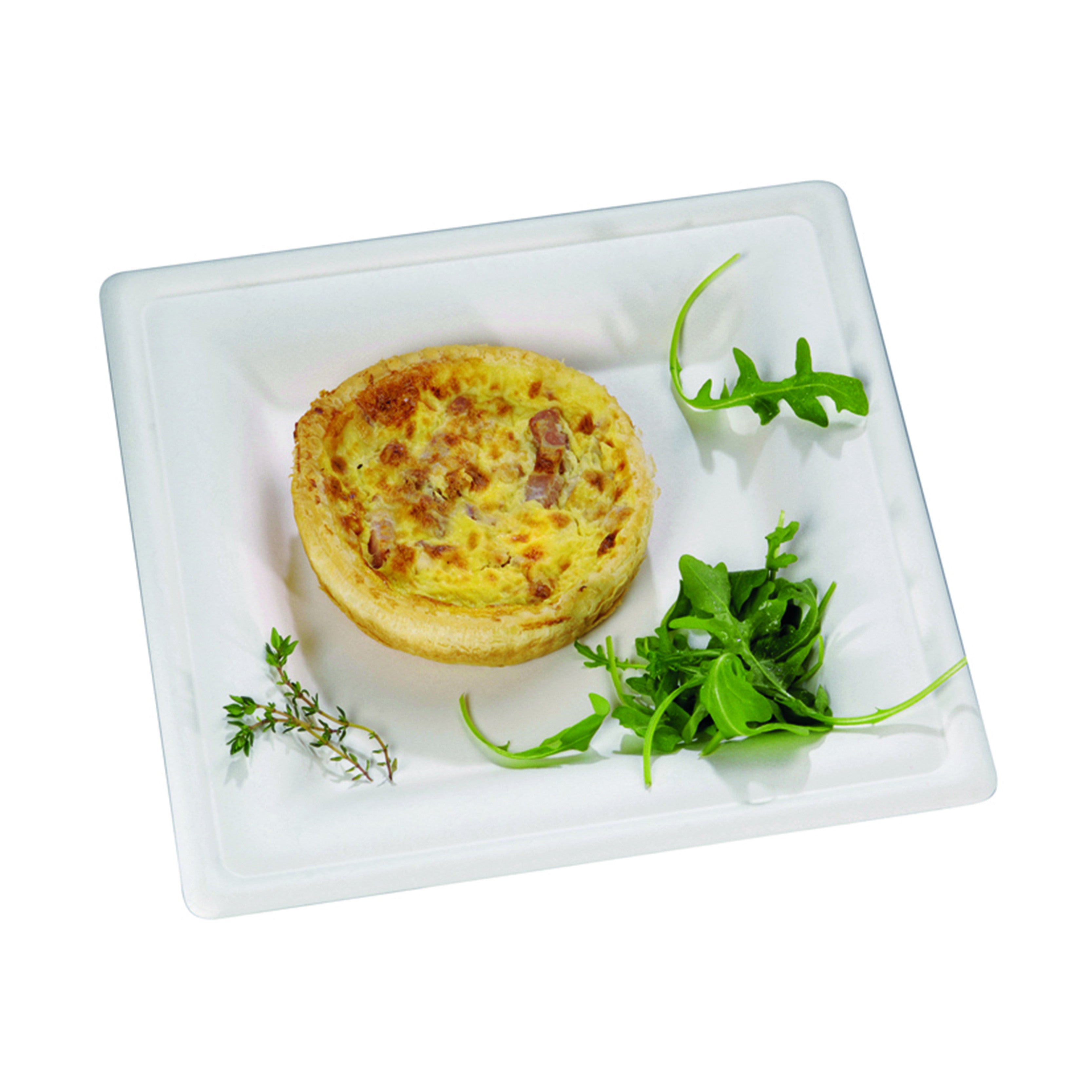 125Pcs - Assiette carrée blanche en pulpe  260x260x20mm FirstPack - Mathon - 1