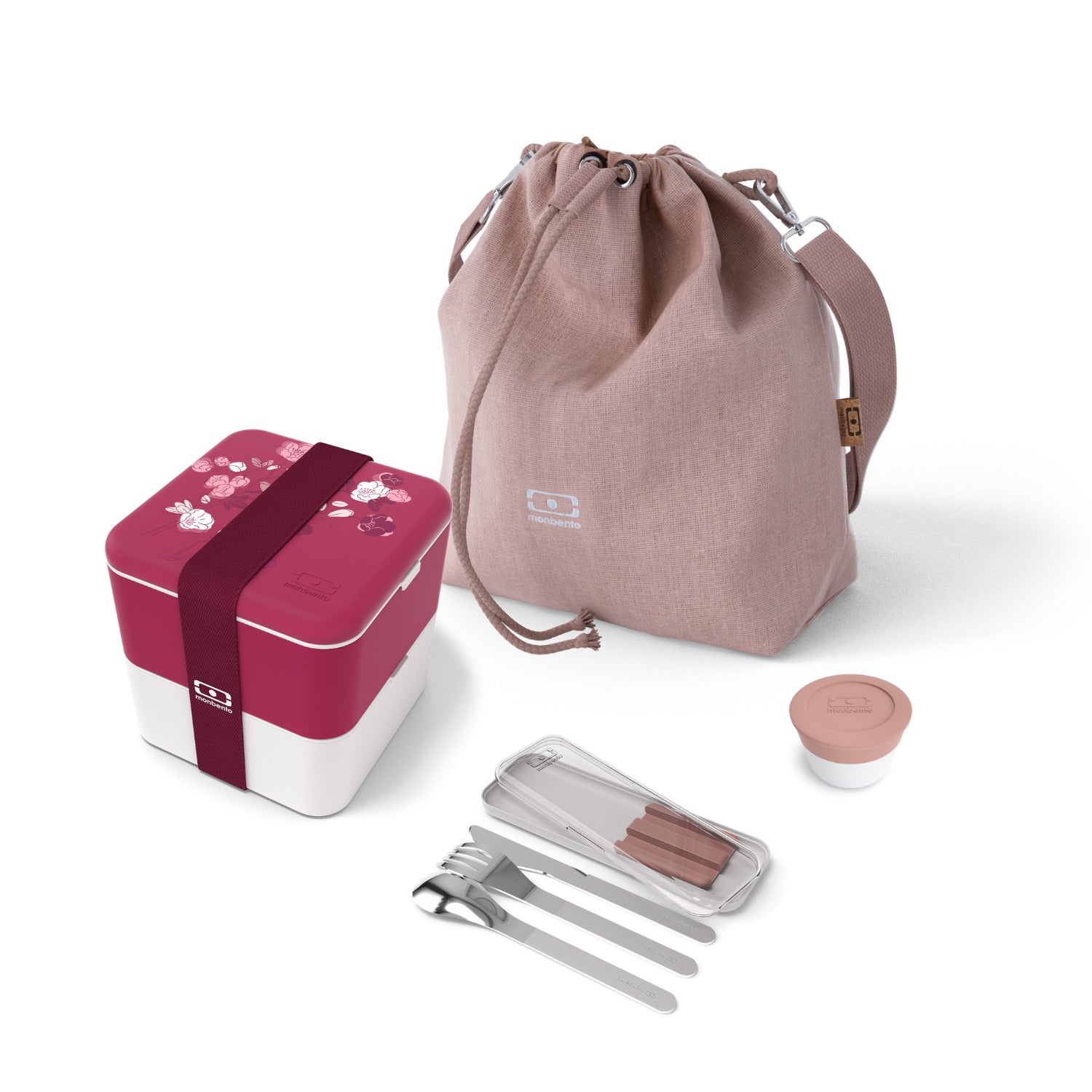 Set repas lunch box 2 étages 1,7L + sac de transport + couverts Monbento - Mathon - 1