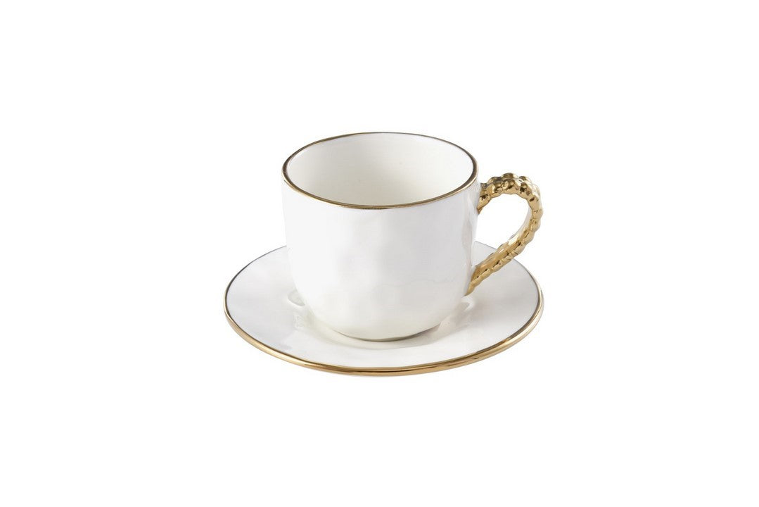 Set de 6 Tasses et sous-tasse - 10,8x10,8x6,4cm - GOLDEN SALERNO Pampa Bay - Mathon