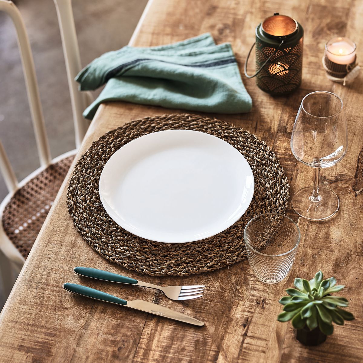 Assiette plate  Diwali Blanc  - verre opale extra résistant Luminarc - Mathon - 4