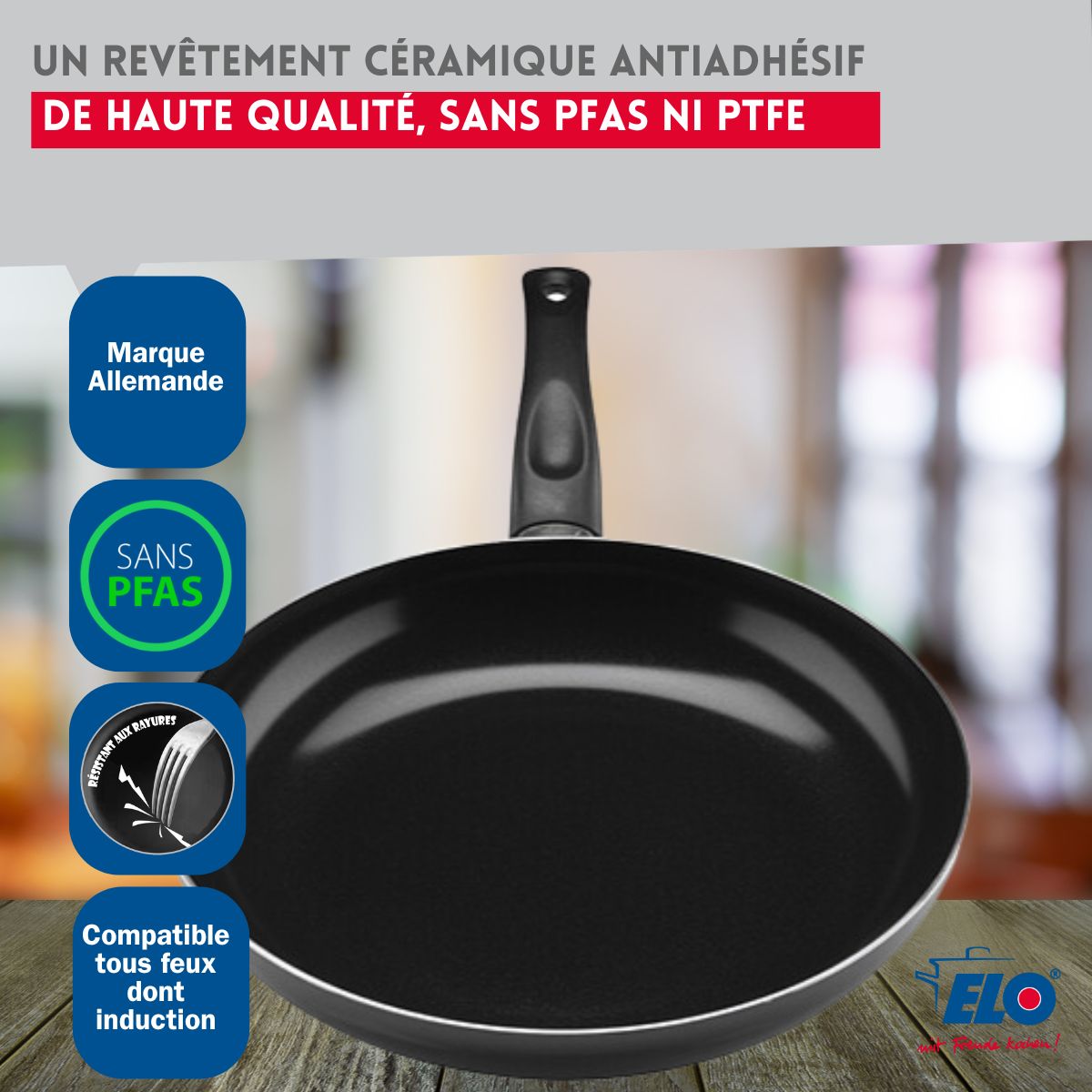 Ensemble de 3 Poêles de cuisson 20, 24 et 28 cm et 2 faitouts 12 et 14 cm  Prima Brillant Elo - Mathon - 7