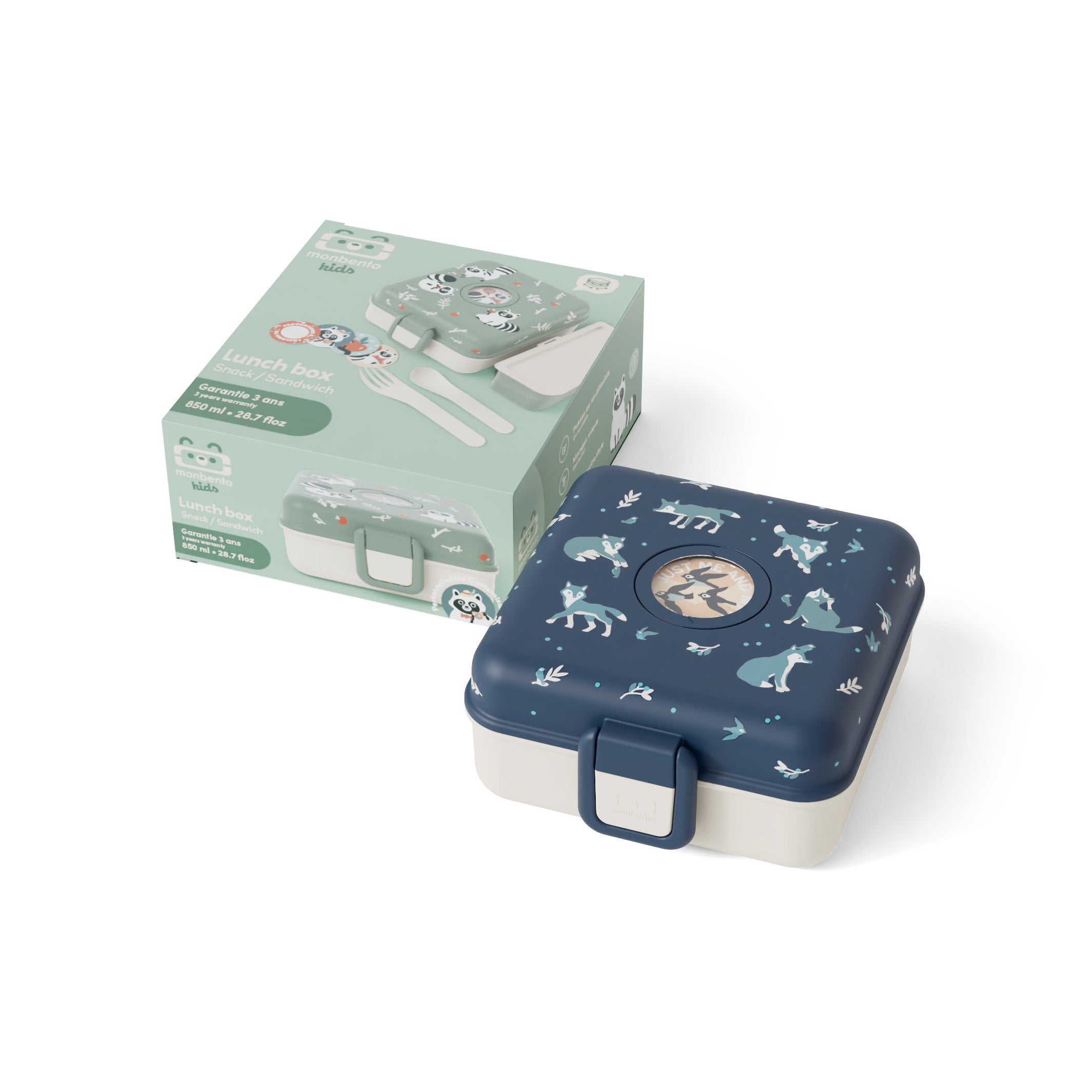 Boîte à sandwich enfant Snacky 850ml bleu Loup Monbento - Mathon - 6