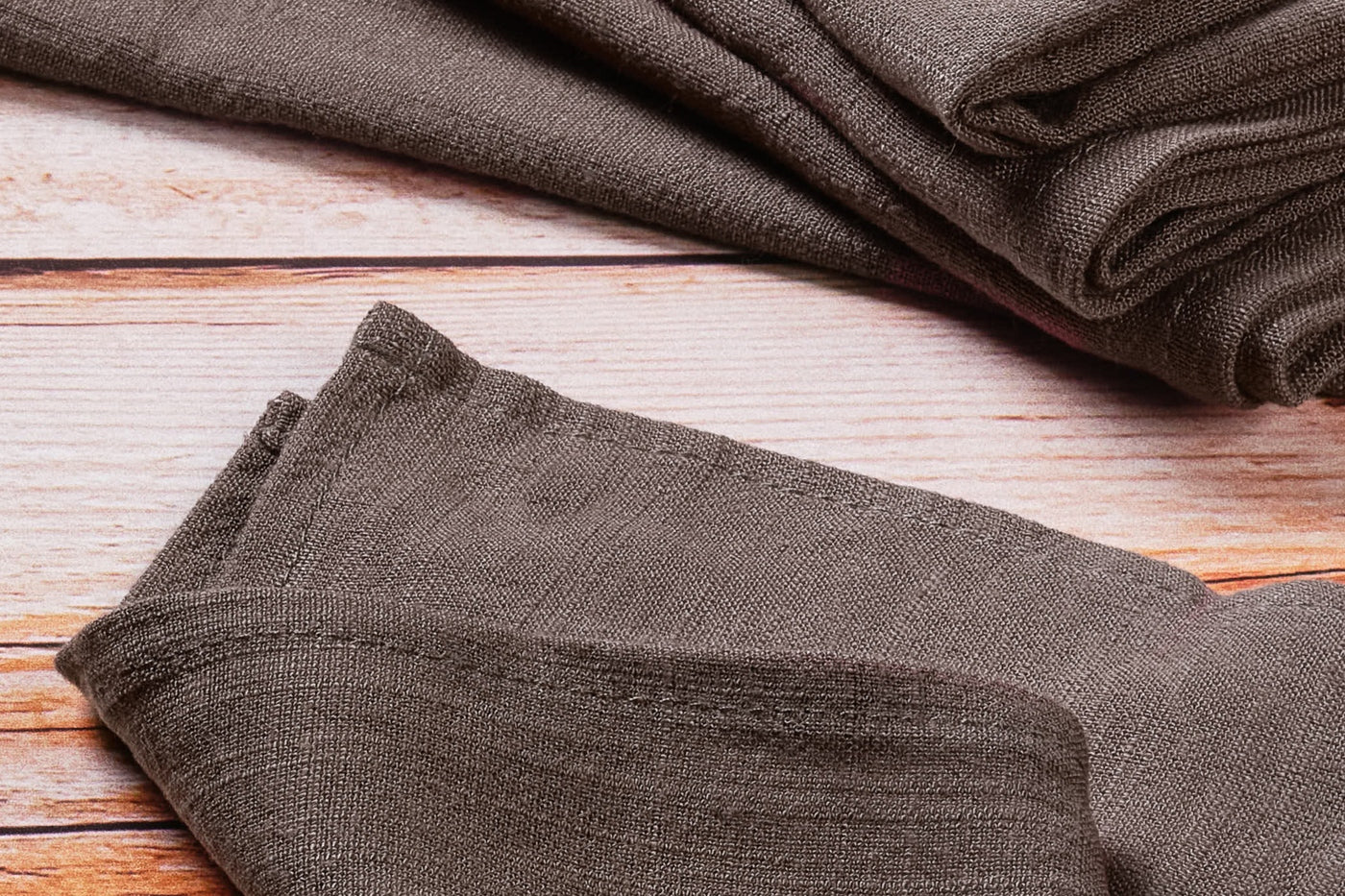 Serviette de table - 6 pièces - Lin et coton chocolat Björn - Mathon - 4