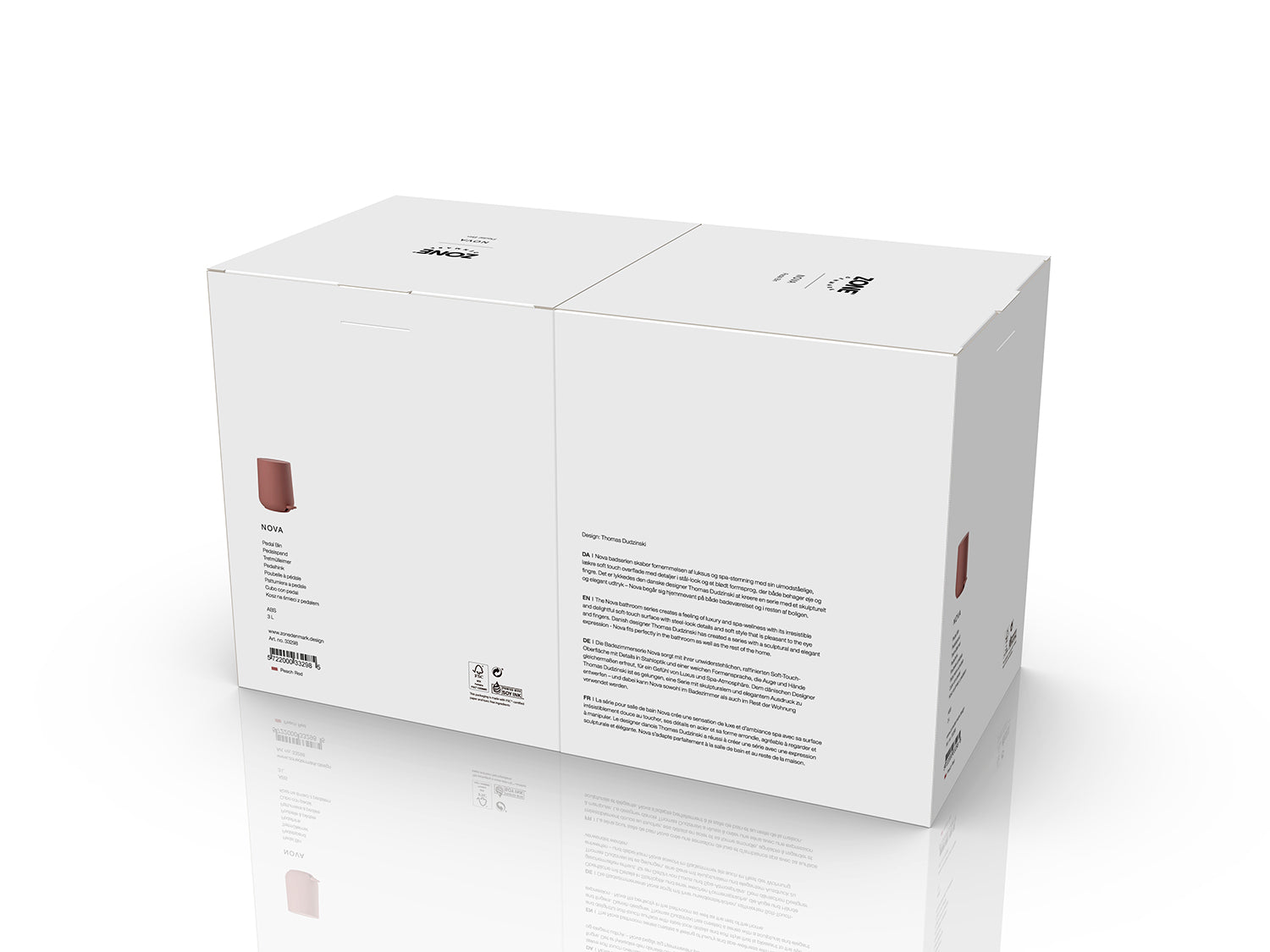 Poubelle à pédale NOVA en abs Peach Red Zone Denmark - Mathon - 6