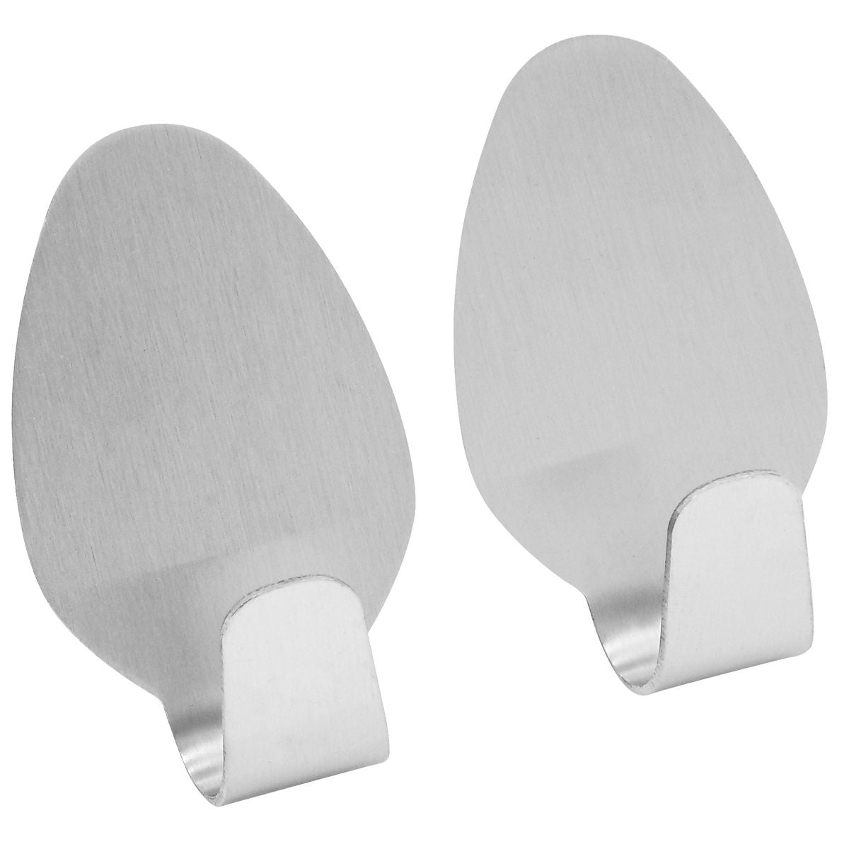 Lot de 2 crochets muraux adhésifs en inox  Tecno Fackelmann - Mathon - 1