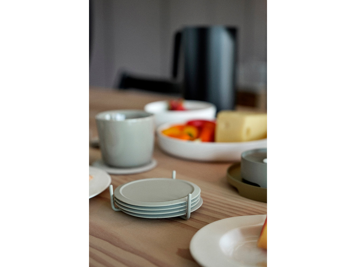 Ensemble de 6 dessous de verre SINGLES et support en silicone et métal Noir Zone Denmark - Mathon - 7