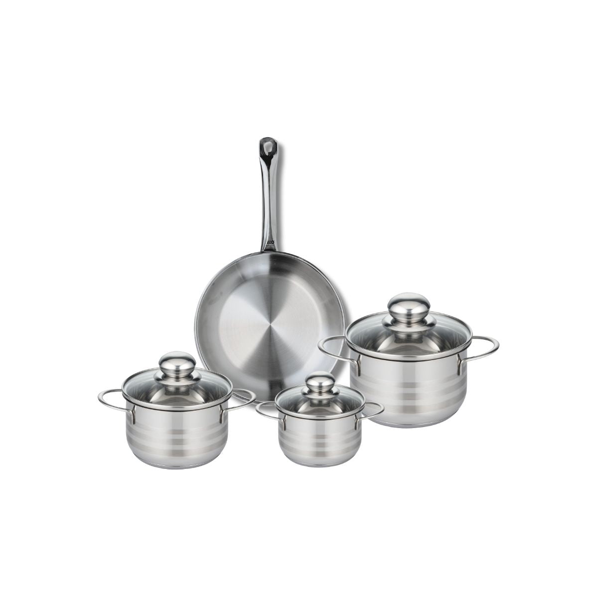 Ensemble de 1 Poêle de cuisson 24 cm et 3 faitouts 12, 14 et 16 cm  Profi Brillant Elo - Mathon - 1