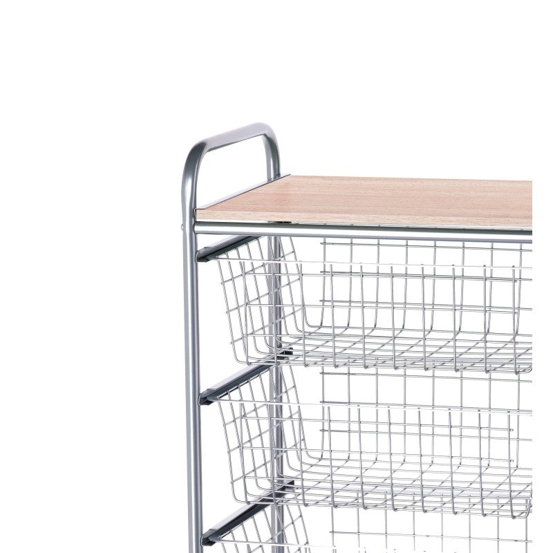 Desserte de cuisine, 4 paniers de grande capacité, beech Don Hierro - Mathon - 3