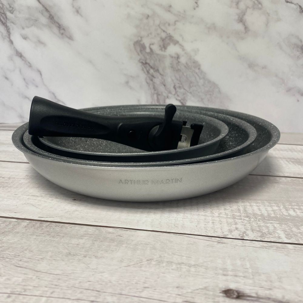 AM130S : Set de 3 Poêles Tous Feux Arthur Martin 20 - 24 - 28 cm avec une Poignée Shop-Story - Mathon - 2