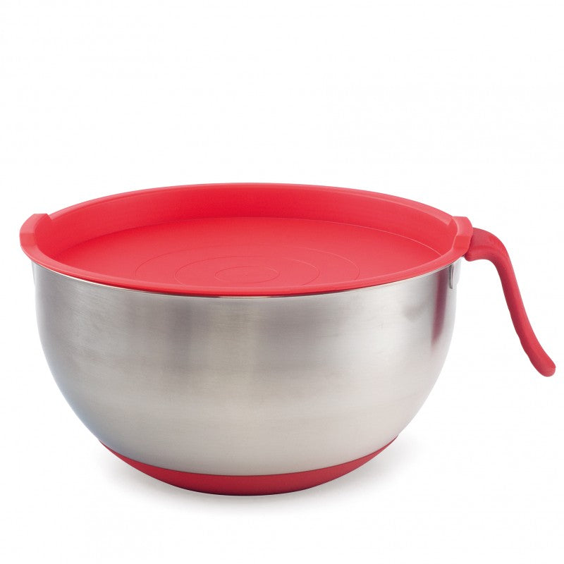 Lot de 2 saladiers avec poignées, socle antidérapant et couvercle Plastorex - Mathon