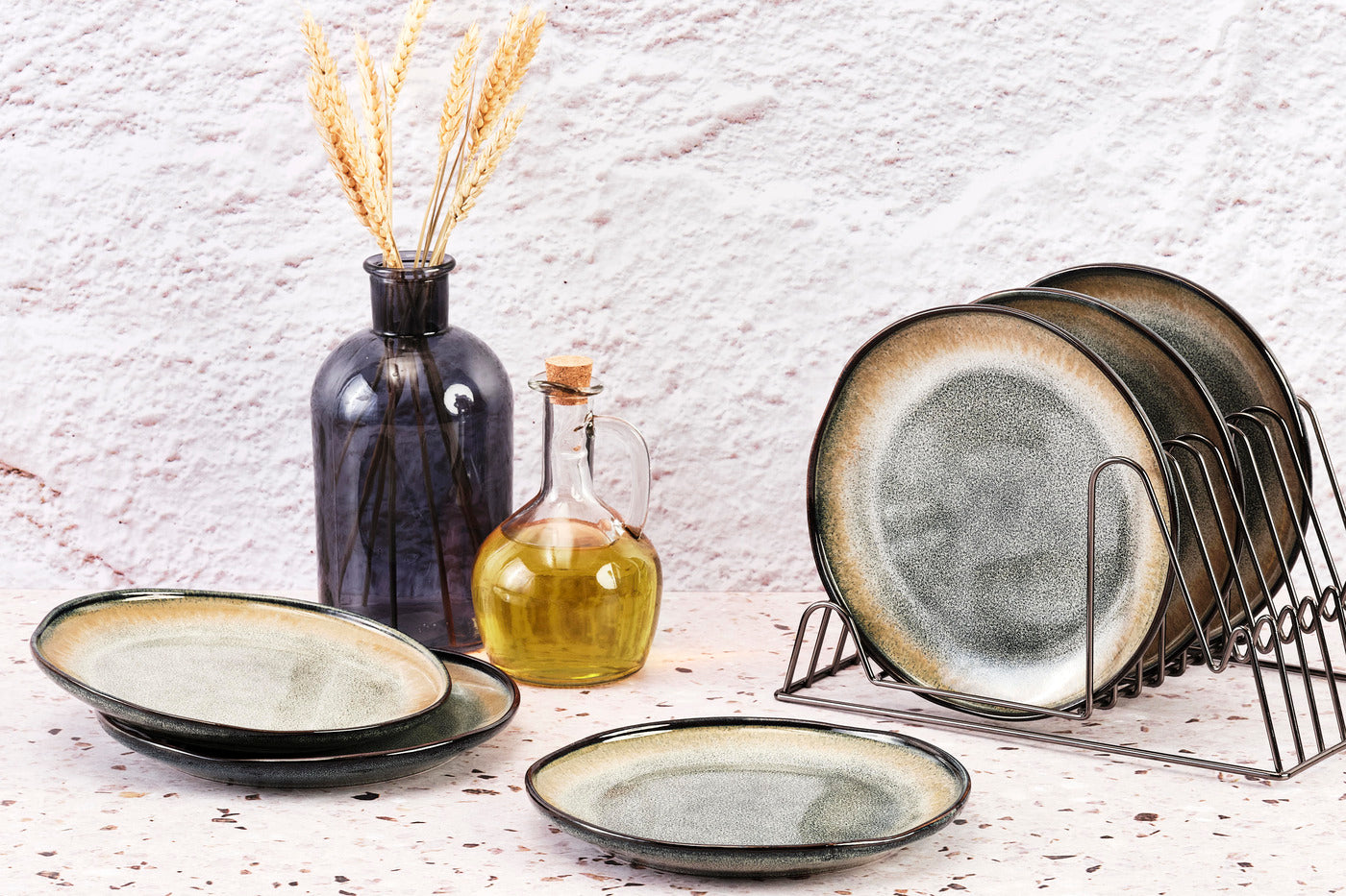 Lot de 6 assiettes à dessert en grès gris D20.5 Björn - Mathon - 2