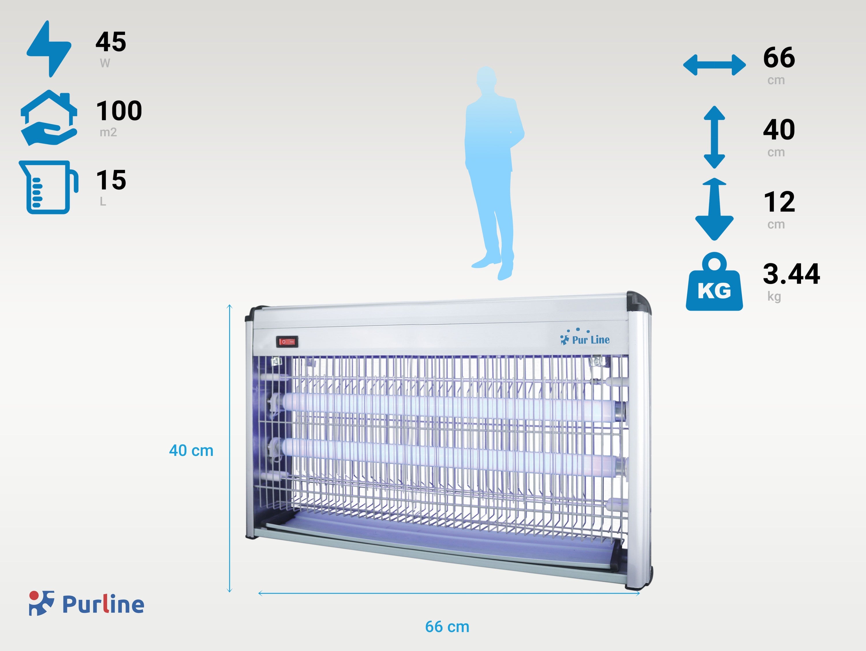 Tue Insectes Électrique 43W avec lumière ultraviolette Purline - Mathon - 3