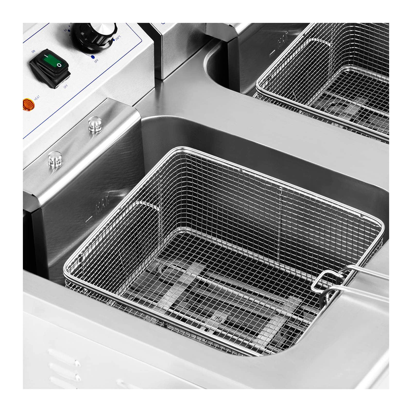 Friteuse électrique double 26 litres 10 000 watts robinet zone froide armoire professionnel acier inoxydable 14_0003983 - Mathon - 4