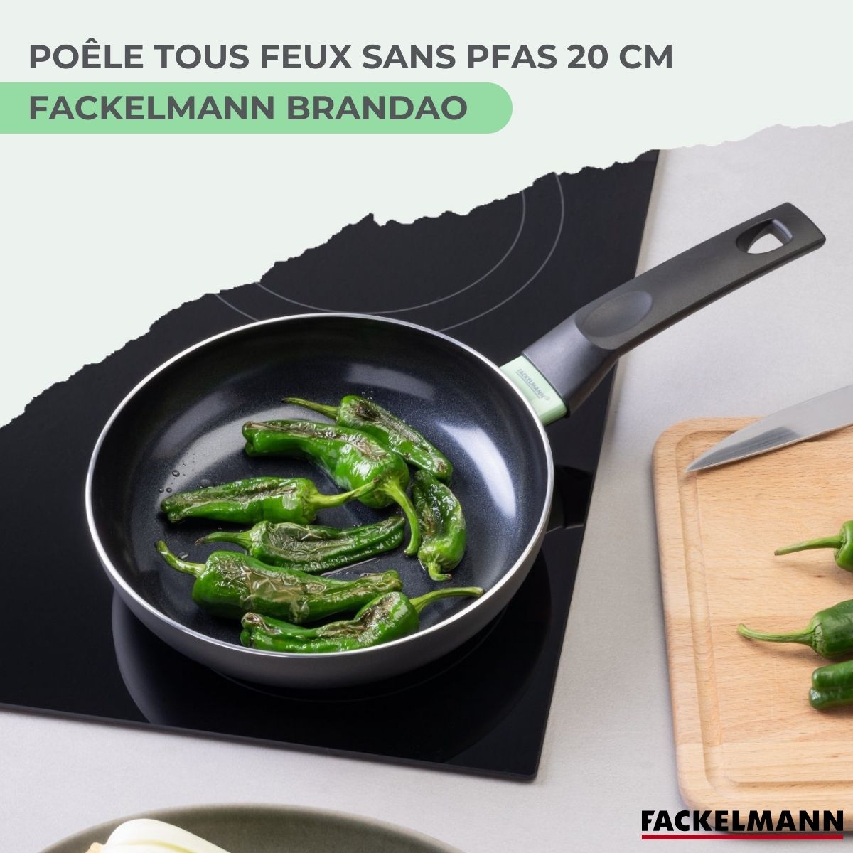 Poêle 20 cm aluminium revêtement céramique antiadhésif sans PFAS  Brandao Fackelmann - Mathon - 2