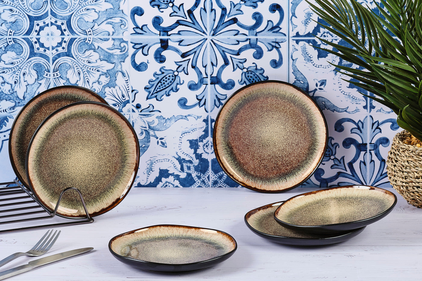 Assiette IRIS Ø16cm - 6 pièces - Marron sauvage Björn - Mathon - 2