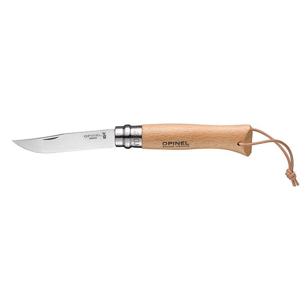 Couteau pliant N°08 lame inox 8,5 cm avec lanière Baroudeur Opinel - Mathon - 1