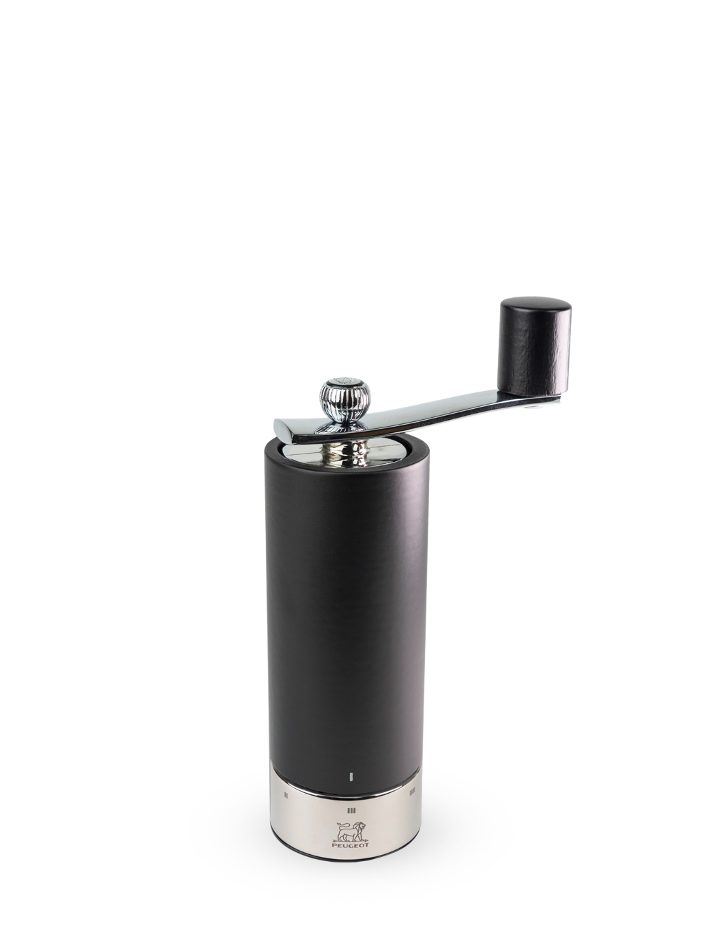 Isen Moulin à poivre à manivelle en bois et inox, noir, u