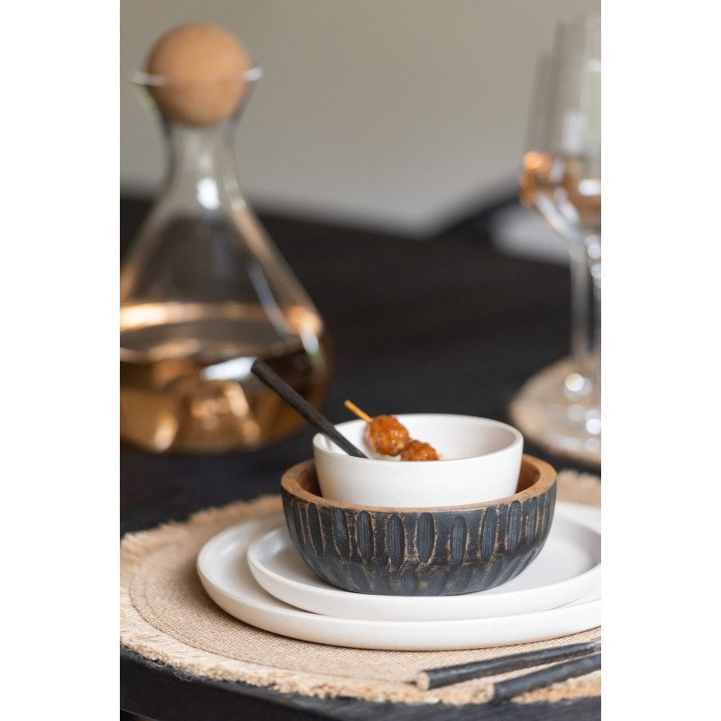 Assiette plate ronde en céramique crème D33cm J-Line - Mathon - 6