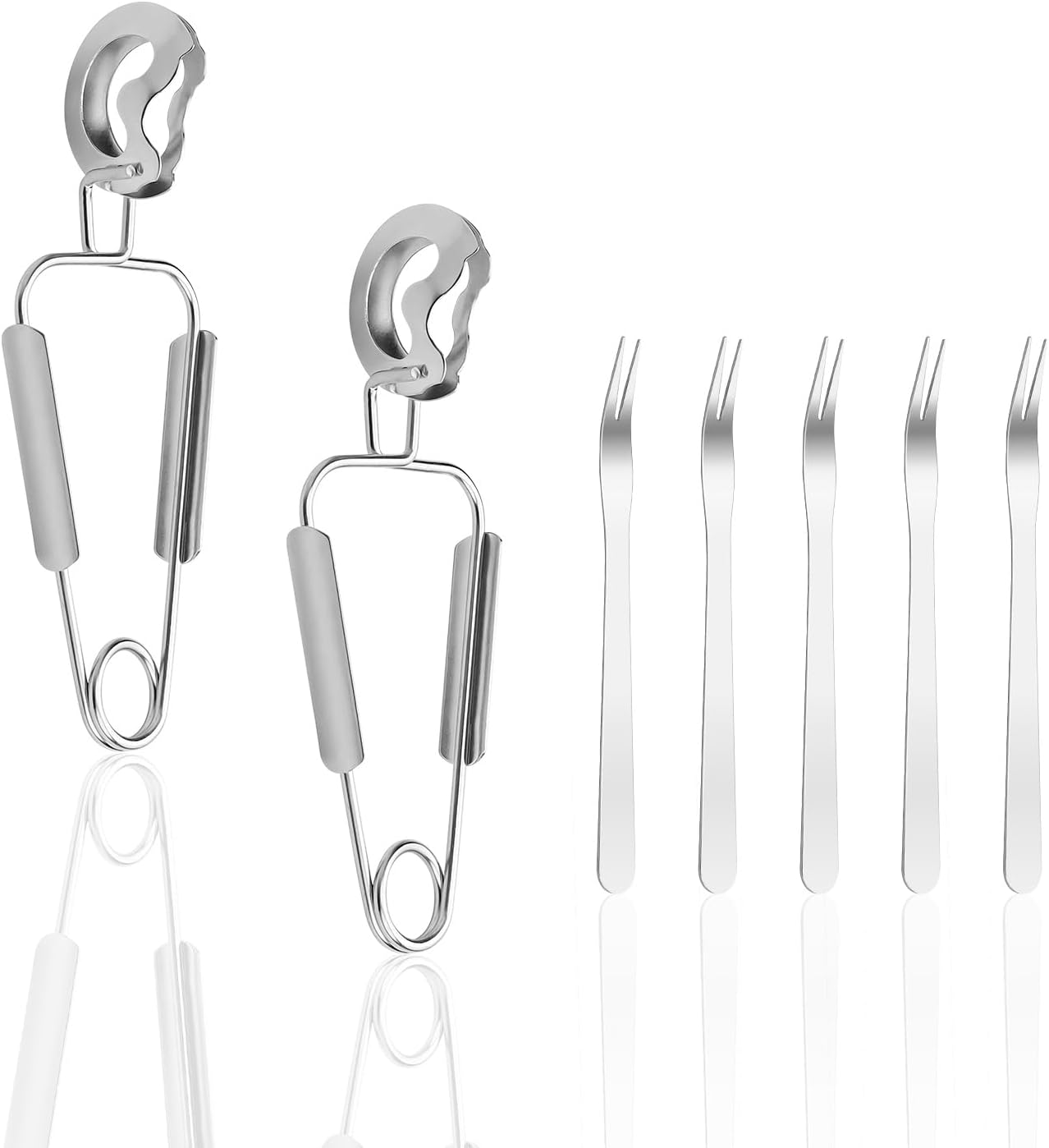 Pince et fourchette à escargots en acier inoxydable Vendos85 - Mathon