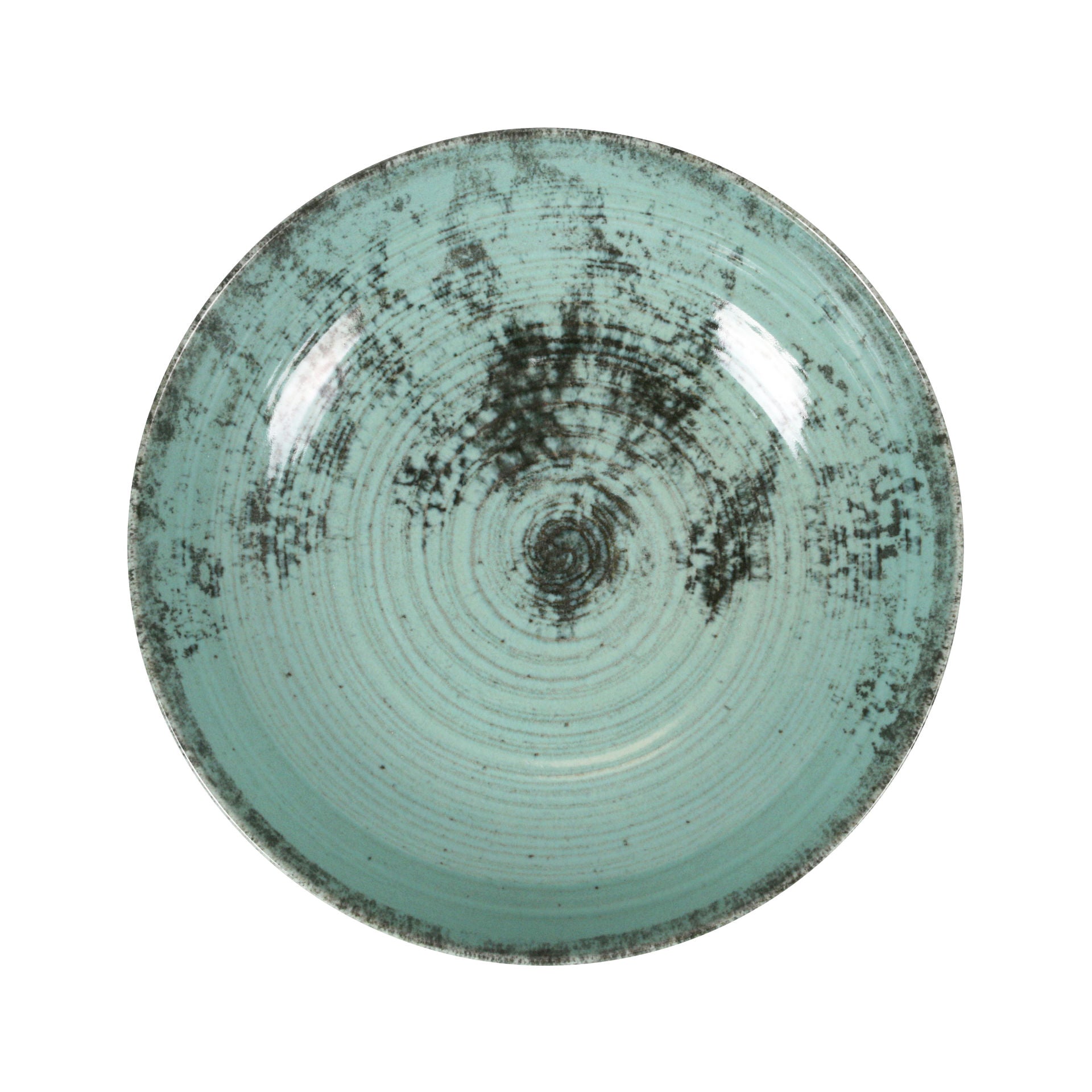 6 assiettes creuses 23cm Aspe Turquoise La Mediterranea - Mathon - 1
