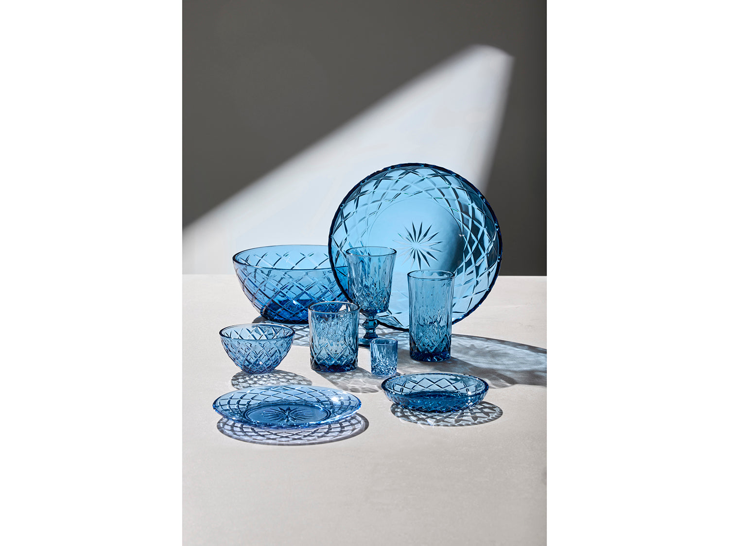 Saladier SORRENTO en verre Bleu Lyngby Glas - Mathon - 6