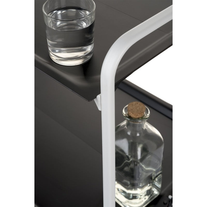 Desserte pliante 2 niveaux avec roulettes – structure blanche, bauhaus Don Hierro - Mathon - 5