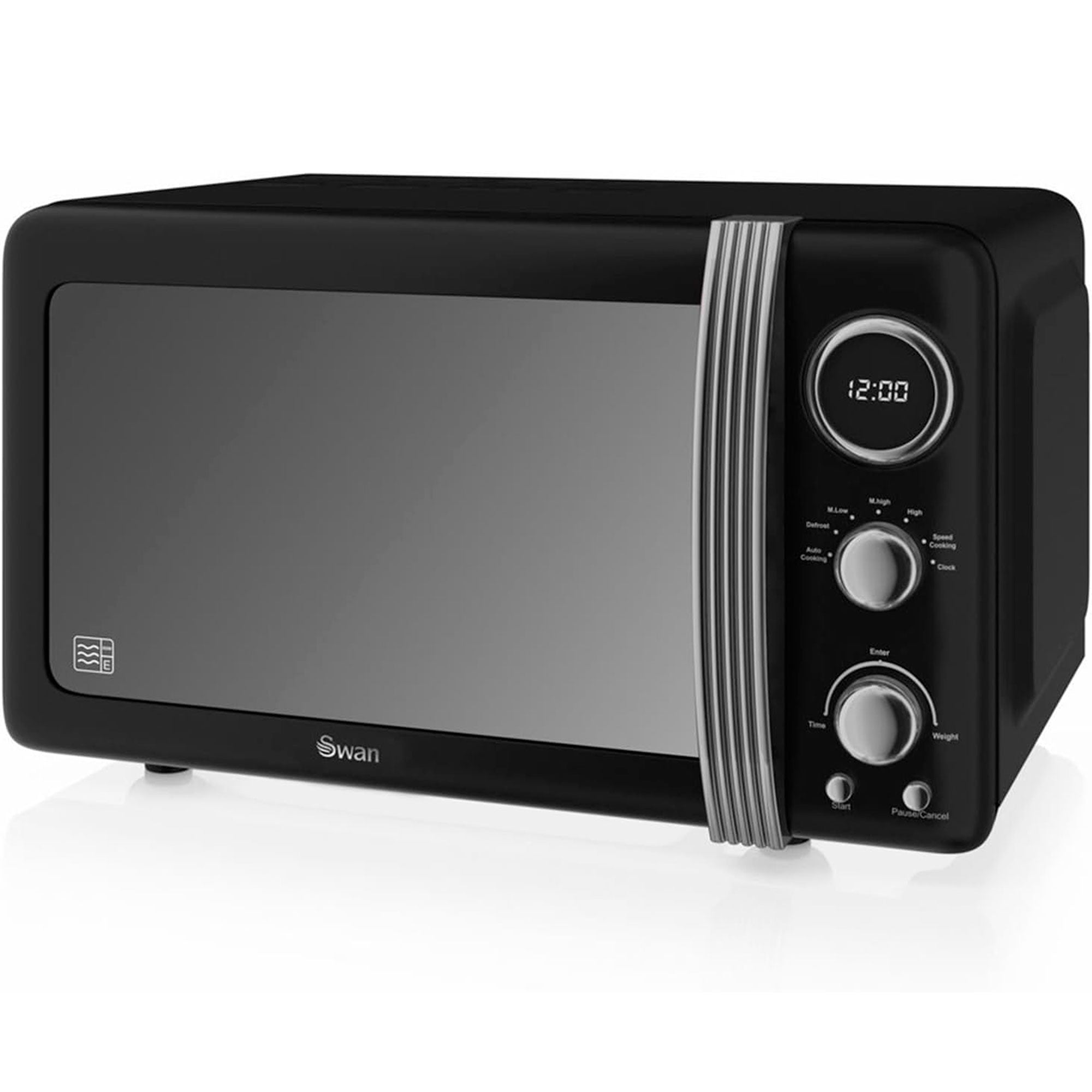 Retro Micro-ondes Numérique 20L, 5 Niveaux Puissance, Décongélation, Minuterie 800 Noir SM22030LBNEU - Mathon - 1