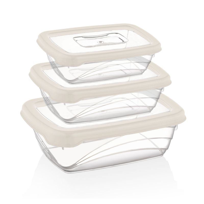 Ensemble de boite de conservation 3 pièces ivoire Herzberg HGL764-IVR Herzberg - Mathon - 1