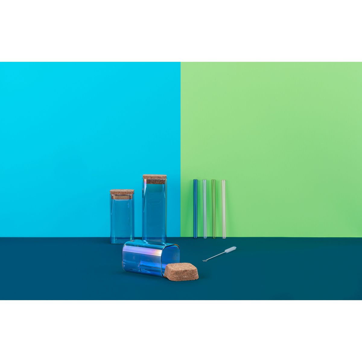 Set de 3 boîtes de conservation en verre avec couvercle 280 ml + 330 ml + 450 ml Tasty Green Tasty - Mathon - 9