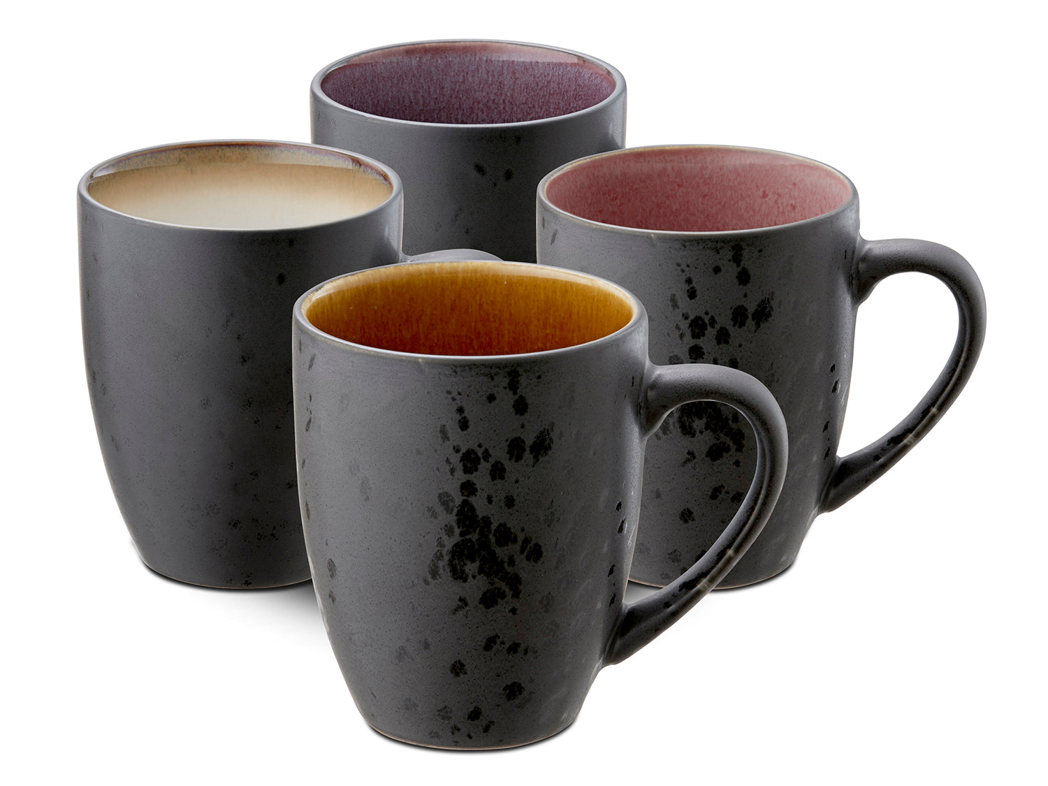 Set de 4 mugs GASTRO en grès Noir/clair Bitz - Mathon - 1