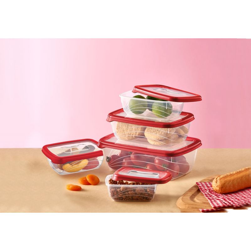 Ensemble de boite de conservation 5 pièces rouge Herzberg HGL763-RED Herzberg - Mathon - 2